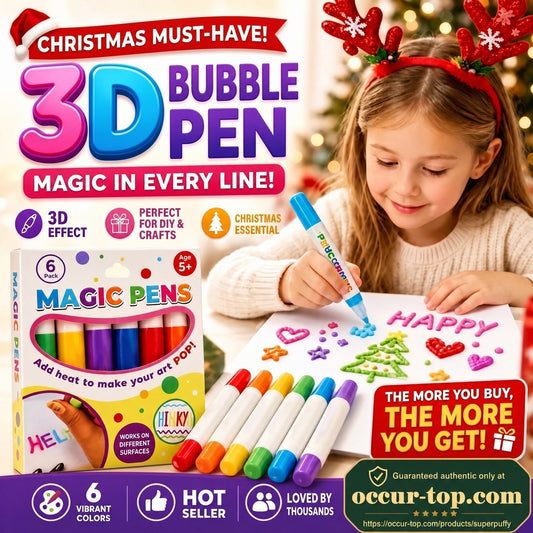 🎁🔮Magic Pen – Tegn i 3D med ét strøg!🎄Gør-det-selv-tegnepenne med boblemagi