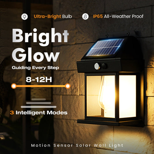 🎁 50 % RABATT! 💡 SOLAR-WANDLEUCHTE – Bewegungssensor & wetterfest 🌟🛒