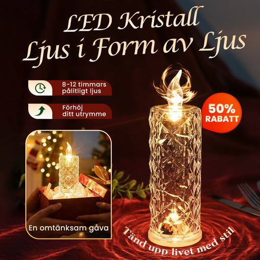 🕯️ 50 % RABAT NU! ✨ LED-krystallys – Romantiske bordlamper til natten🎁