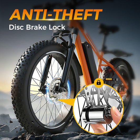 🔥Køb 2, få 1 gratis🎁– Solid Skivelås til Motorcykel & Cykel – Tryk-for-at-låse – Robust Legering – Galvaniseret Overflade 🔒✨🛡️