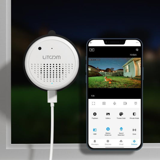 2K Litokam Fensterkamera, 5G- und 2,4-GHz-Innenkameras für die Heimsicherheit mit Al-Vollfarb-Nachtsicht, Personen-/Bewegungs-/Geräuscherkennung und Echtzeit-Warnmeldungen