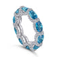 Ring mit synthetischen Diamanten und synthetischem Aquamarin