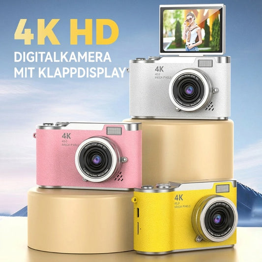 4K HD-Digitalkamera mit klappbarem Bildschirm