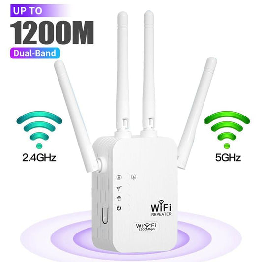 ⏳Tidsbegrænset tilbud⏰ 📶 1200 Mbps dual-band WiFi-forlænger – dækker 10.000 sq.ft og 50 enheder 🏡