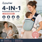 🎉 Udsalg 2026 — Over 30.000 solgt! 👶 4-i-1 åndbar bæresele – 0–36 måneder, foran/bagpå/med ansigtet indad/udad – håndfri komfort for forældre og baby! ✨