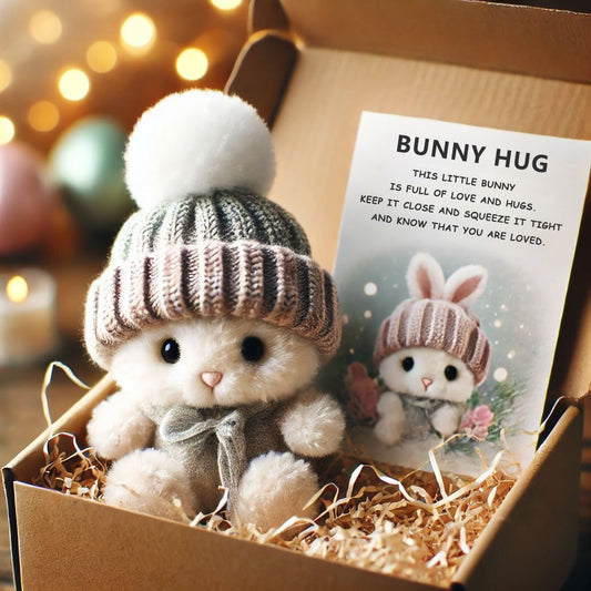 🔥 Letzter Tag: KAUFE 3, ERHALTE 1 GRATIS – Handgefertigtes 🐇 Mini Bunny Hug Süßes Ostergeschenk 🎁