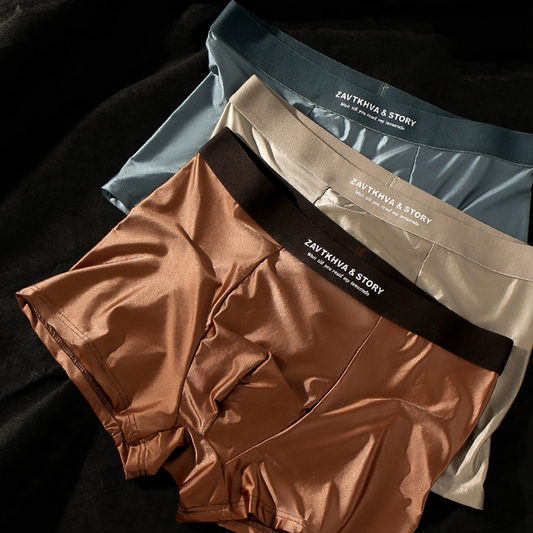 ⏳Begrenzte Zeit 50% Rabatt💥Elegant Silk Herren Ice Silk Unterwäsche Mulberry Silk Antimicrobial Herren Boxershorts