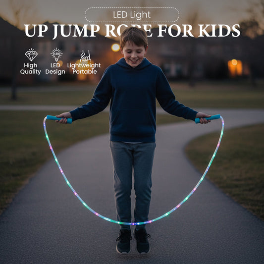 🕹️ KAUFE 2, ERHALTE 1 GRATIS! 🎉 LED-Leuchtseil zum Springen – 3 Lichtmodi, Verstellbare Länge & Rutschfester Griff ✨📦