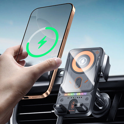 Smart 2-i-1 biltelefonholder med automatisk rotation & trådløs oplader