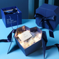 Herzförmige Geschenkbox mit Doppeltür und Schleife
