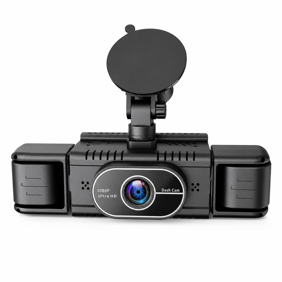 🚗🎥Dashcam med fire objektiver og drejefunktion | Optagelse i 1080p fra ...